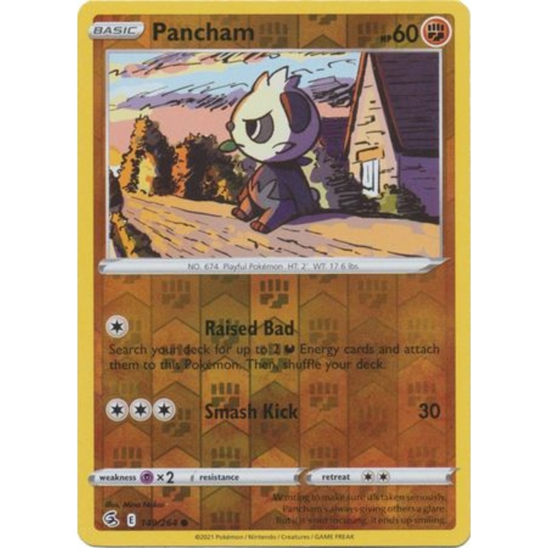 Pokemon Card Fusion Strike 149/264 Pancham Reverse Holo Common