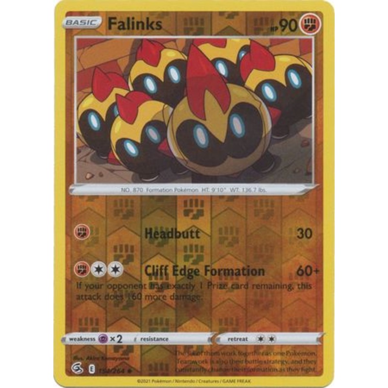 Pokemon Card Fusion Strike 154/264 Falinks Reverse Holo Uncommon