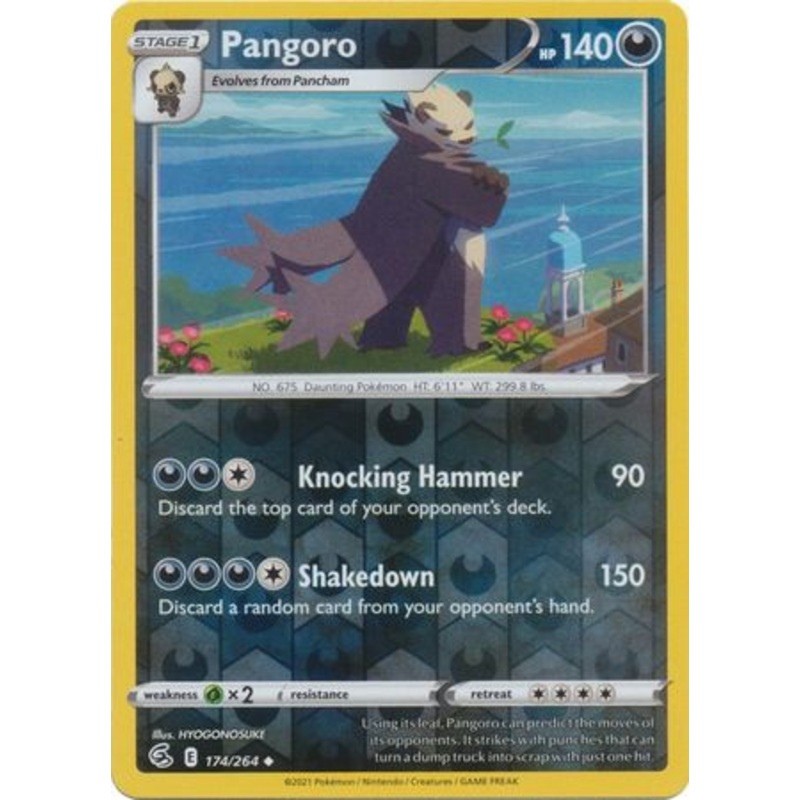 Pokemon Card Fusion Strike 174/264 Pangoro Reverse Holo Uncommon