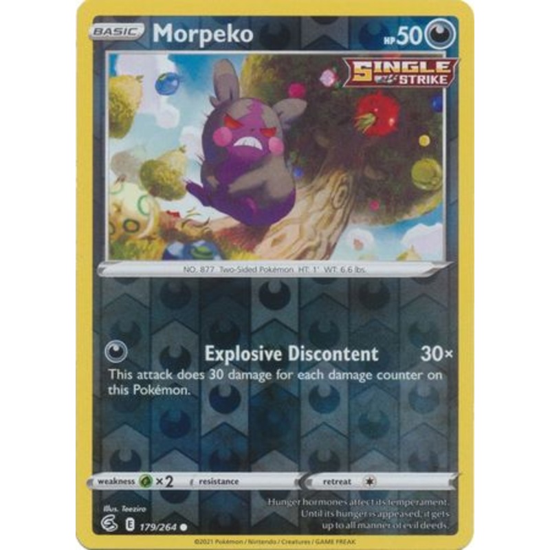 Pokemon Card Fusion Strike 179/264 Morpeko Reverse Holo Common