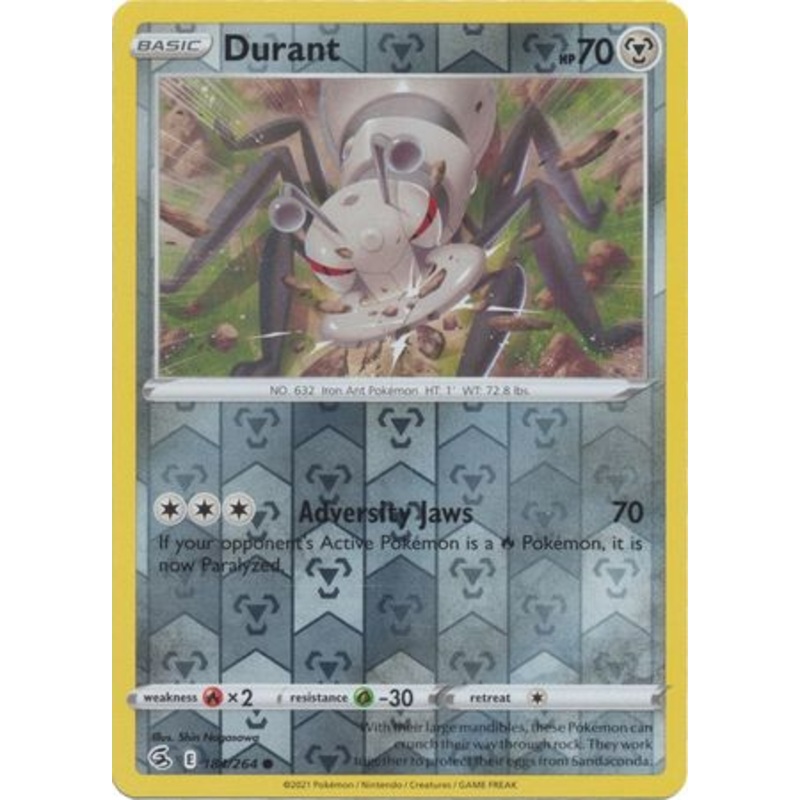 Pokemon Card Fusion Strike 184/264 Durant Reverse Holo Common