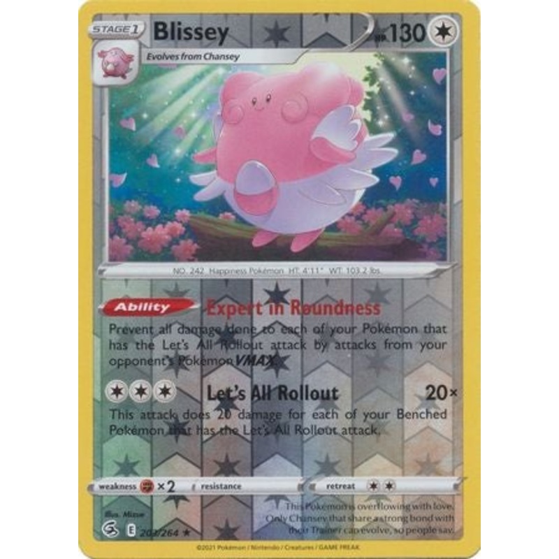 Pokemon Card Fusion Strike 203/264 Blissey Reverse Holo Rare