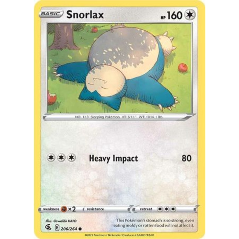 Pokemon Card Fusion Strike 206/264 Snorlax Common