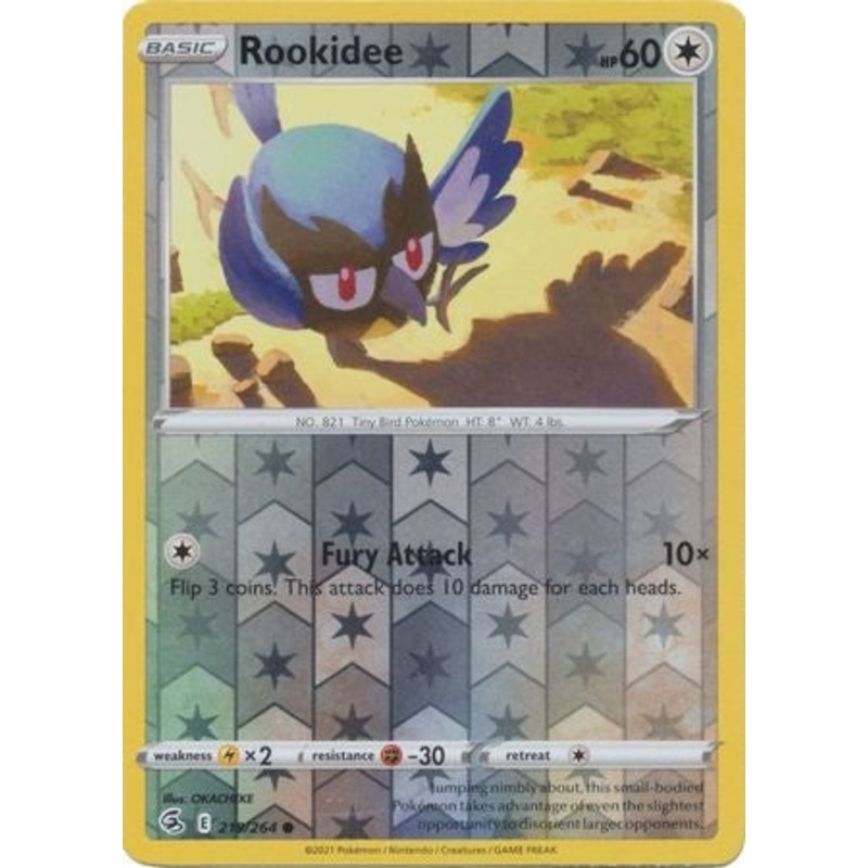 Pokemon Card Fusion Strike 219/264 Rookidee Reverse Holo Common