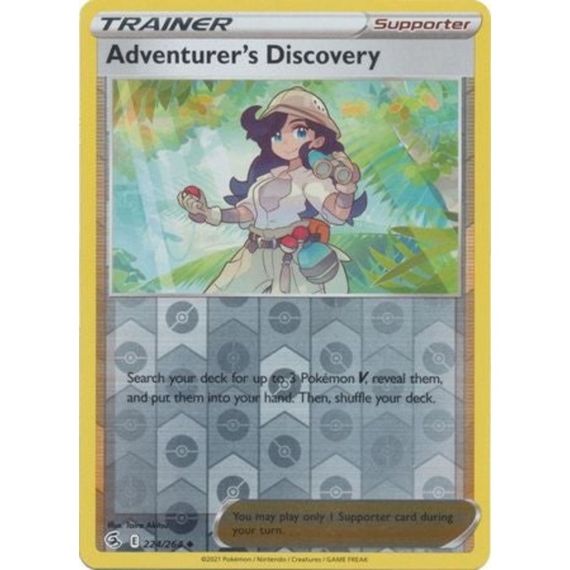 Pokemon Card Fusion Strike 224/264 Adventurer’s Discovery Reverse Holo Uncommon
