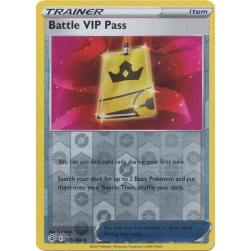 Pokemon Card Fusion Strike 225/264 Battle VIP Pass Reverse Holo Uncommon