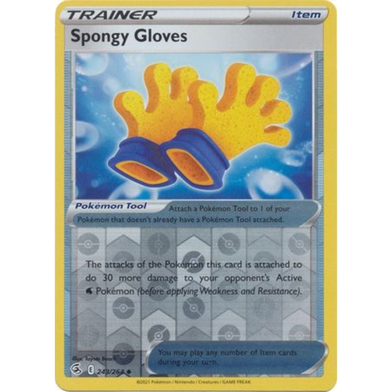 Pokemon Card Fusion Strike 243/264 Spongy Gloves Reverse Holo Uncommon