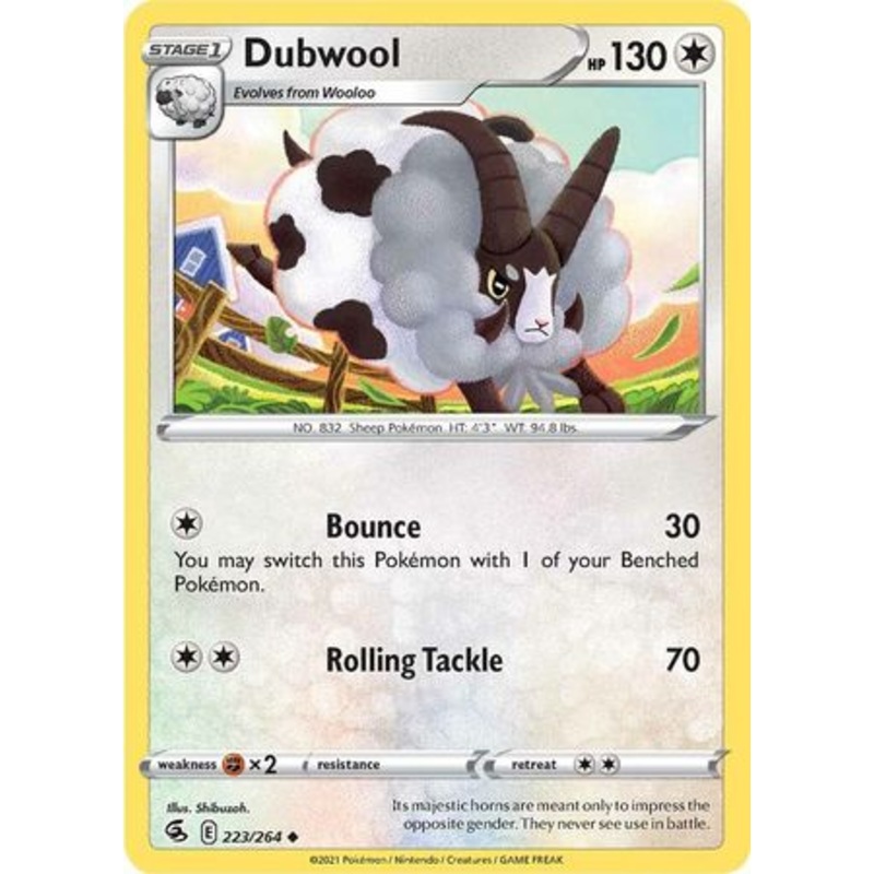 Pokemon Card Fusion Strike 223/264 Dubwool Common