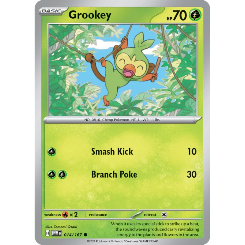 014/167 14/167 Grookey  Pokemon Card  Twilight Masquerade Common *MINT*