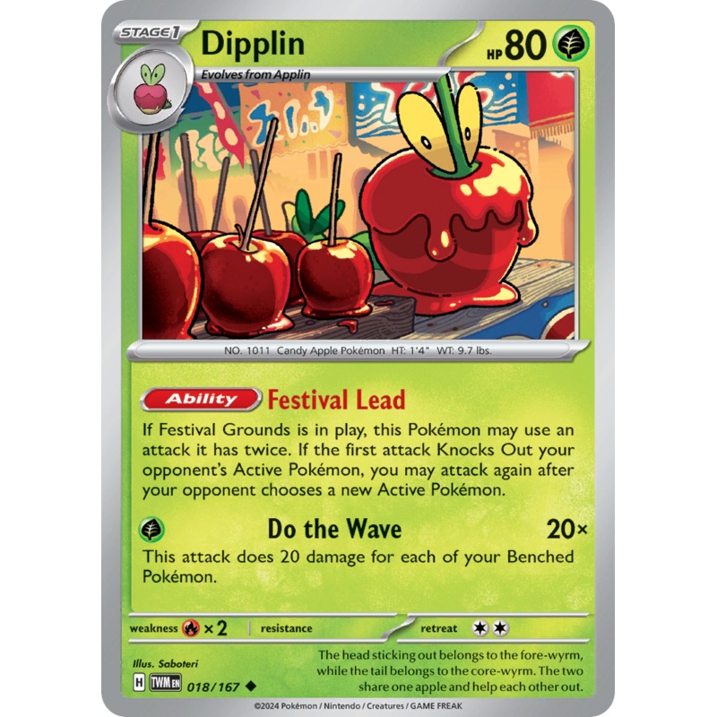 018/167 18/167 Dipplin  Pokemon Card  Twilight Masquerade Uncommon *MINT*