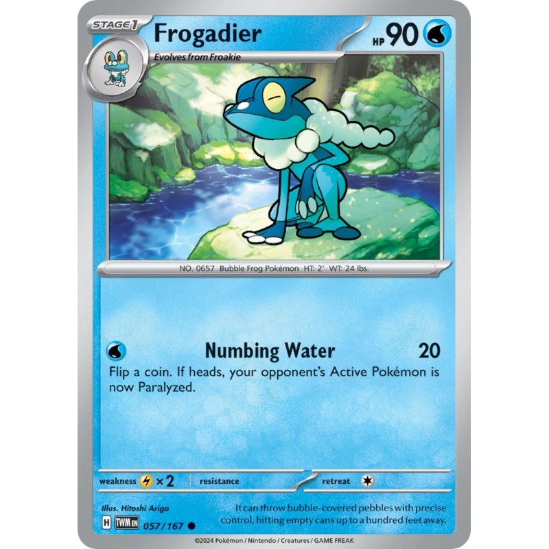 057/167 57/167 Frogadier  Pokemon Card  Twilight Masquerade Common *MINT*