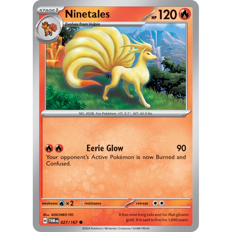 027/167 27/167 Ninetales  Pokemon Card  Twilight Masquerade Common *MINT*