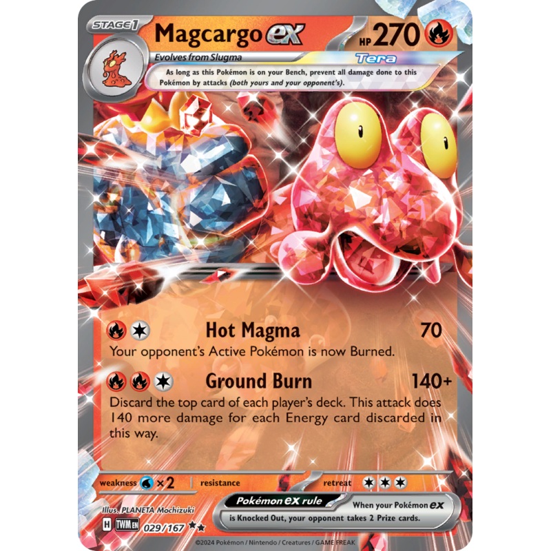 029/167 29/167 Magcargo ex  Pokemon Card  Twilight Masquerade Double Rare *MINT*