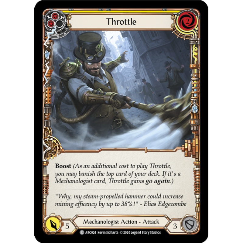 Flesh and Blood Arcane Rising Unlimited C ARC024 Throttle (Yellow) Rainbow