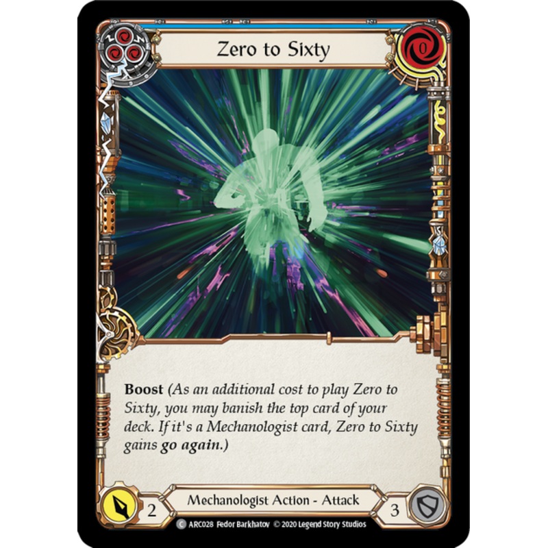 Flesh and Blood Arcane Rising Unlimited C ARC028 Zero to Sixty (Blue) Standard