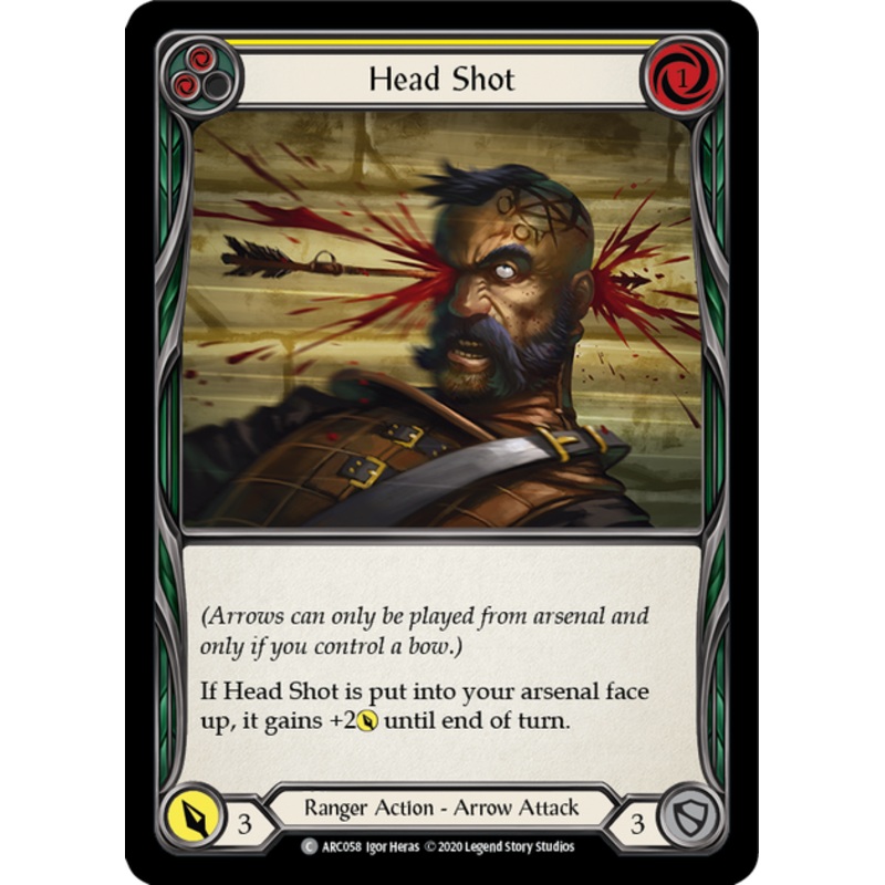 Flesh and Blood Arcane Rising Unlimited C ARC058 Head Shot (Yellow) Rainbow