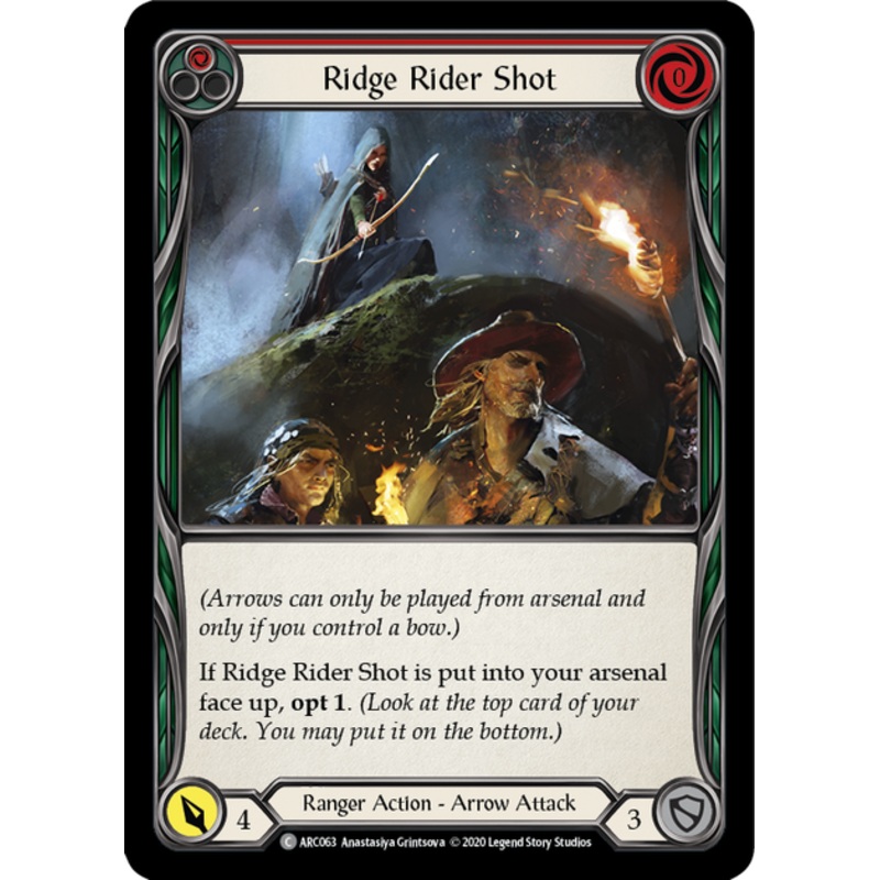 Flesh and Blood Arcane Rising Unlimited C ARC063 Ridge Rider Shot (Red) Standard