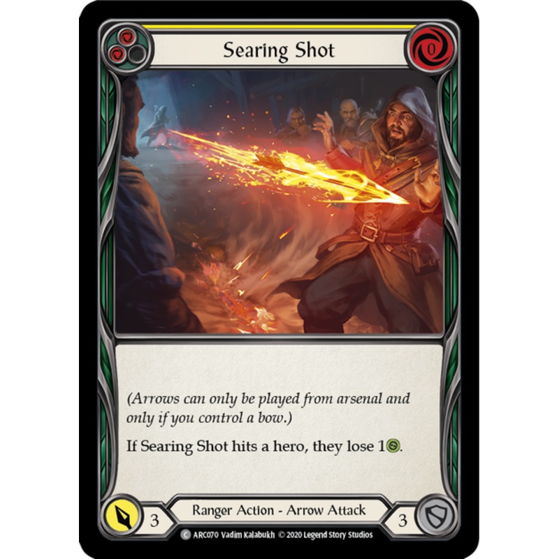 Flesh and Blood Arcane Rising Unlimited C ARC070 Searing Shot (Yellow) Rainbow