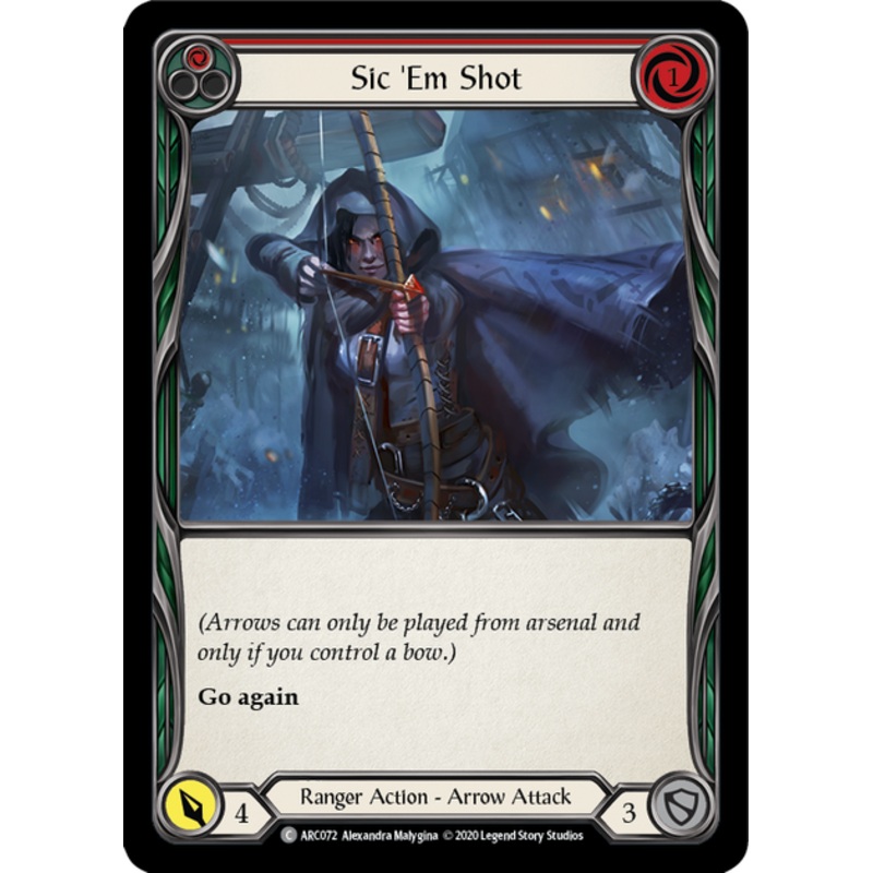 Flesh and Blood Arcane Rising Unlimited C ARC072 Sic ‘Em Shot (Red) Standard