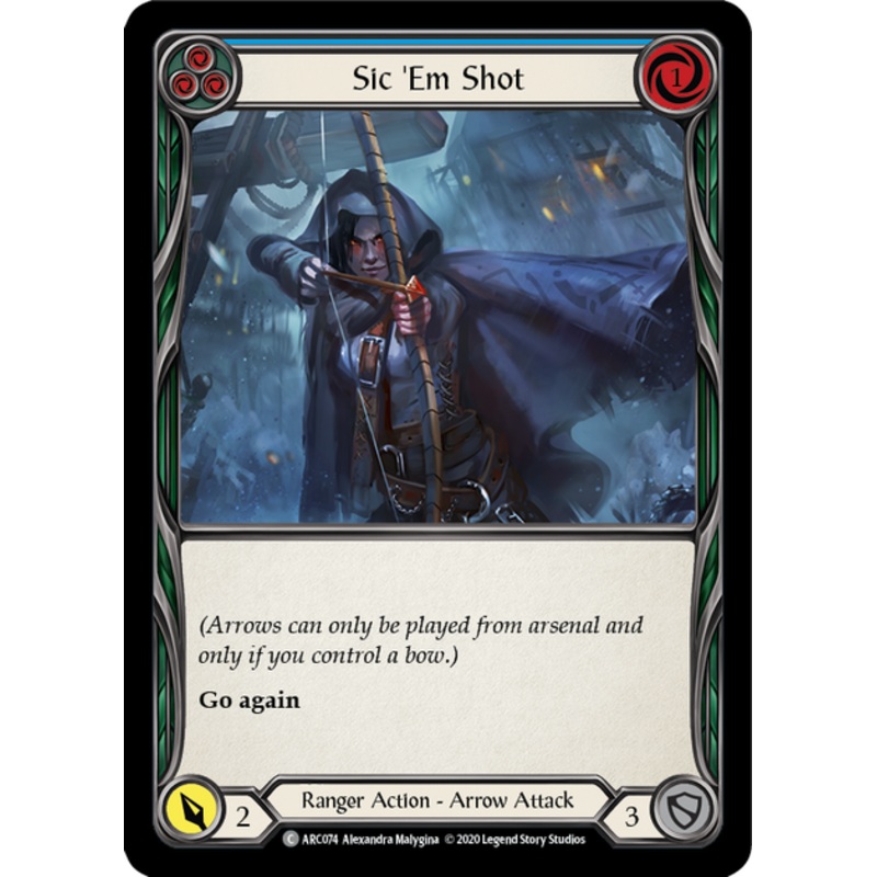 Flesh and Blood Arcane Rising Unlimited C ARC074 Sic ‘Em Shot (Blue) Standard