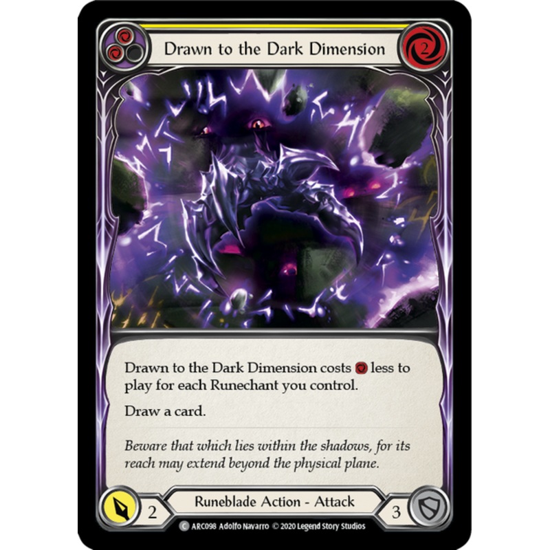 Flesh and Blood Arcane Rising Unlimited C ARC098 Drawn to the Dark Dimension (Yellow) Rainbow