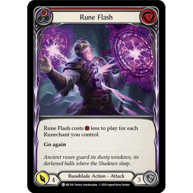 Flesh and Blood Arcane Rising Unlimited C ARC100 Rune Flash (Red) Rainbow