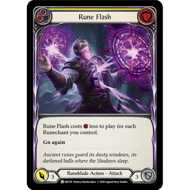 Flesh and Blood Arcane Rising Unlimited C ARC101 Rune Flash (Yellow) Rainbow