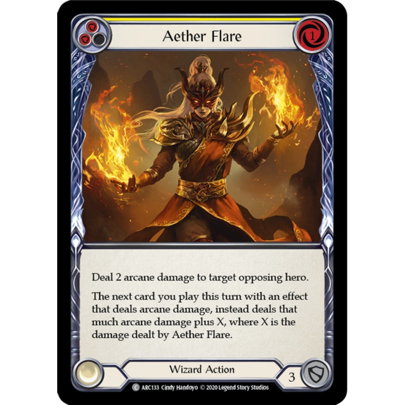 Flesh and Blood Arcane Rising Unlimited C ARC133 Aether Flare (Yellow) Rainbow