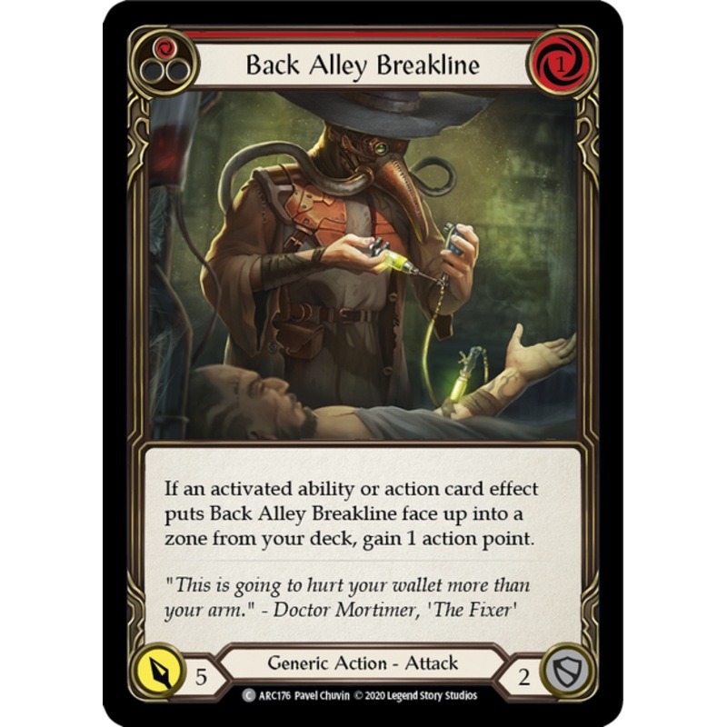 Flesh and Blood Arcane Rising Unlimited C ARC176 Back Alley Breakline (Red) Rainbow