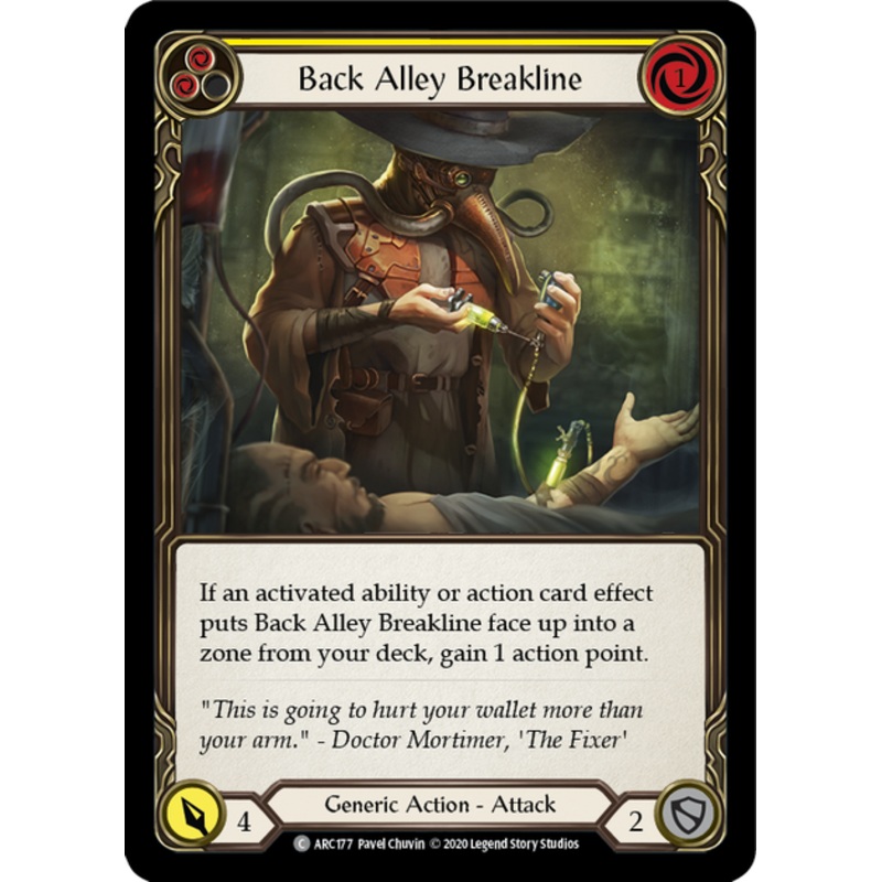 Flesh and Blood Arcane Rising Unlimited C ARC177 Back Alley Breakline (Yellow) Standard