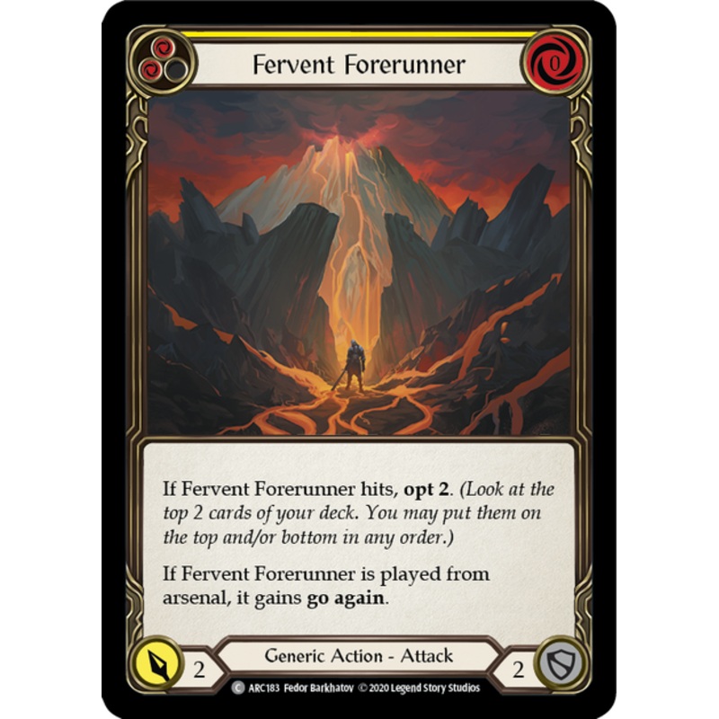 Flesh and Blood Arcane Rising Unlimited C ARC183 Fervent Forerunner (Yellow) Rainbow