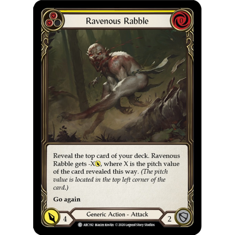 Flesh and Blood Arcane Rising Unlimited C ARC192 Ravenous Rabble (Yellow) Standard