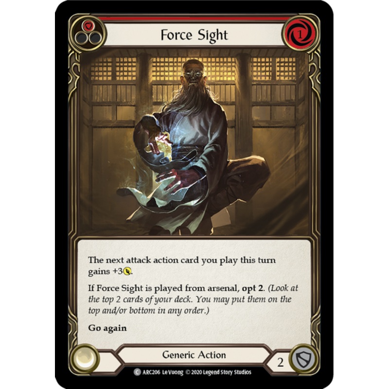 Flesh and Blood Arcane Rising Unlimited C ARC206 Force Sight (Red) Standard