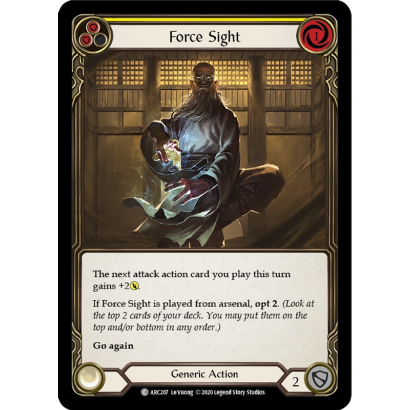 Flesh and Blood Arcane Rising Unlimited C ARC207 Force Sight (Yellow) Standard