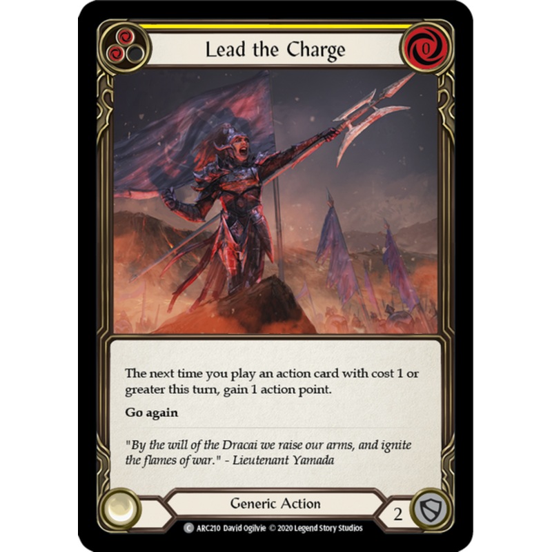 Flesh and Blood Arcane Rising Unlimited C ARC210 Lead the Charge (Yellow) Rainbow
