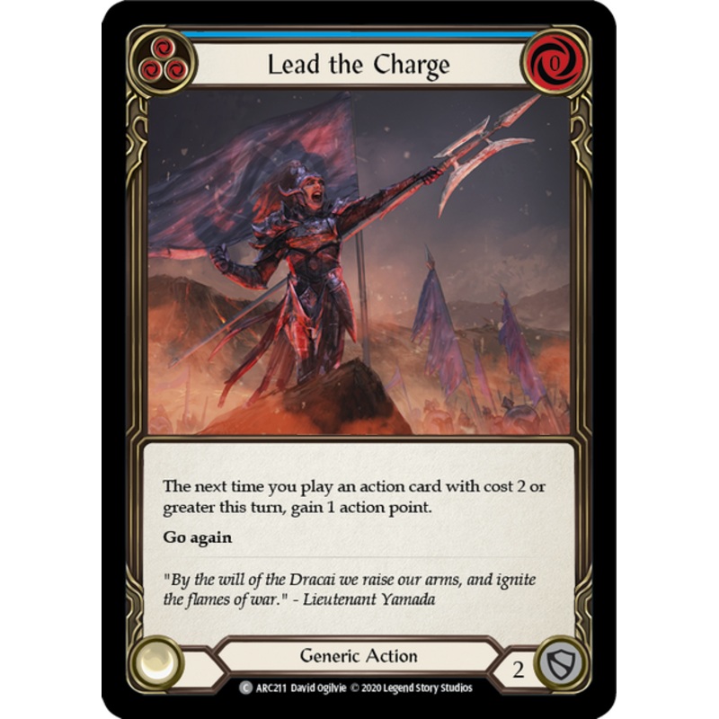 Flesh and Blood Arcane Rising Unlimited C ARC211 Lead the Charge (Blue) Rainbow