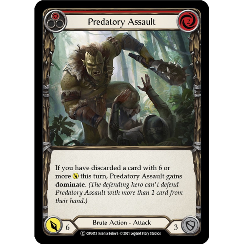 Flesh and Blood Crucible of War Unlimited C CRU013 Predatory Assault (Red) Standard