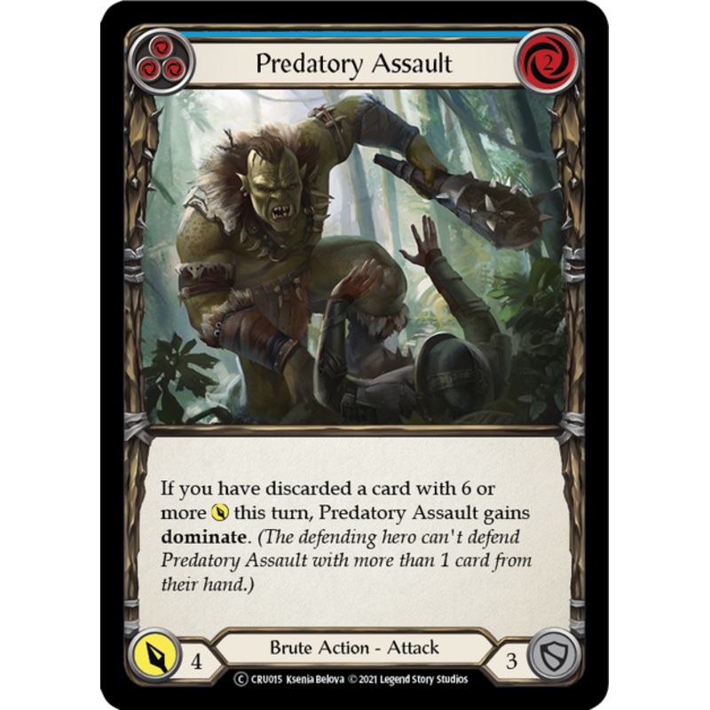 Flesh and Blood Crucible of War Unlimited C CRU015 Predatory Assault (Blue) Standard