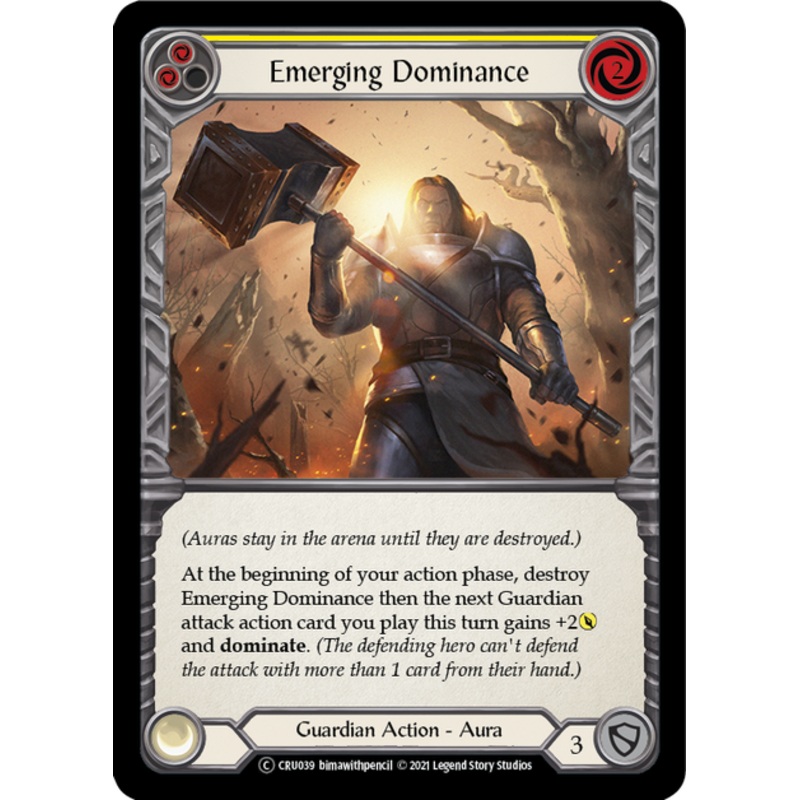 Flesh and Blood Crucible of War Unlimited C CRU039 Emerging Dominance (Yellow) Rainbow