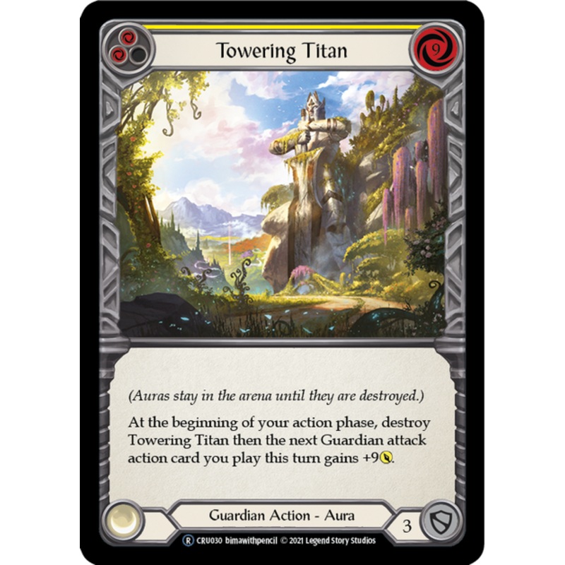 Flesh and Blood Crucible of War Unlimited R CRU030 Towering Titan (Yellow) Rainbow