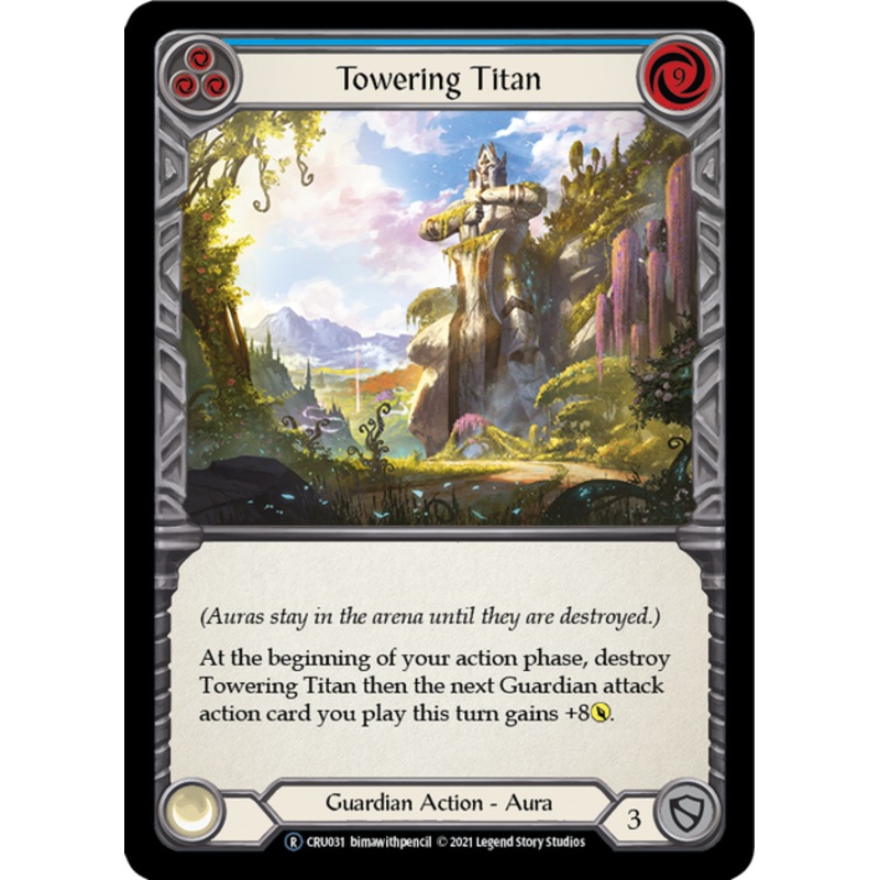 Flesh and Blood Crucible of War Unlimited R CRU031 Towering Titan (Blue) Standard