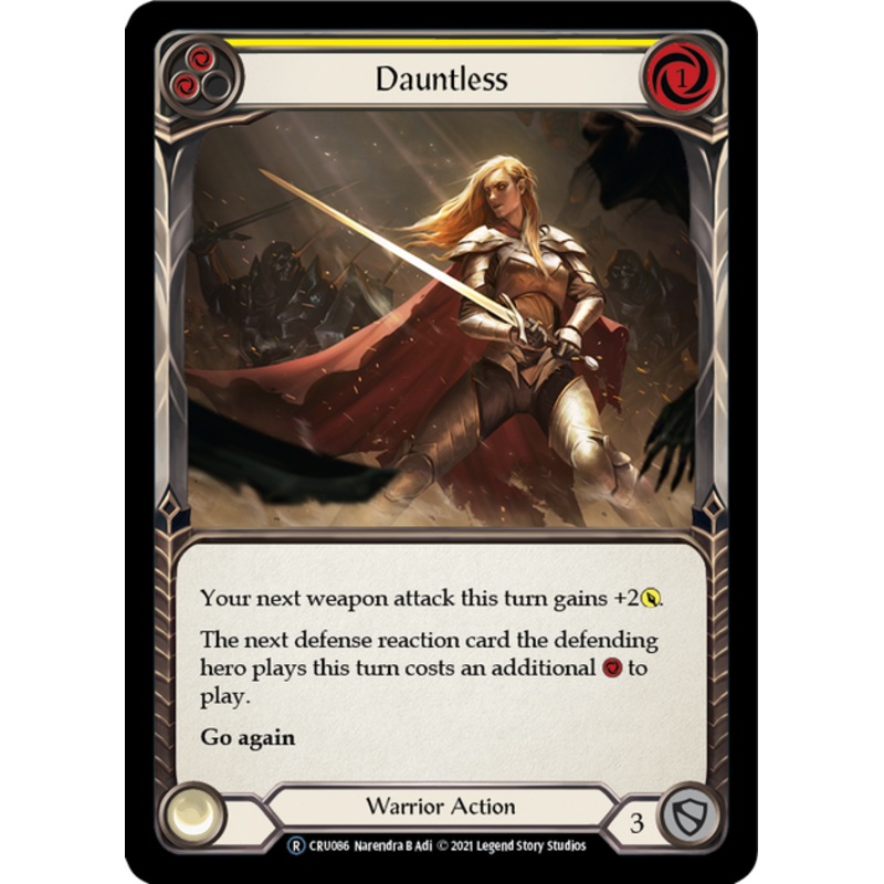 Flesh and Blood Crucible of War Unlimited R CRU086 Dauntless (Yellow) Standard