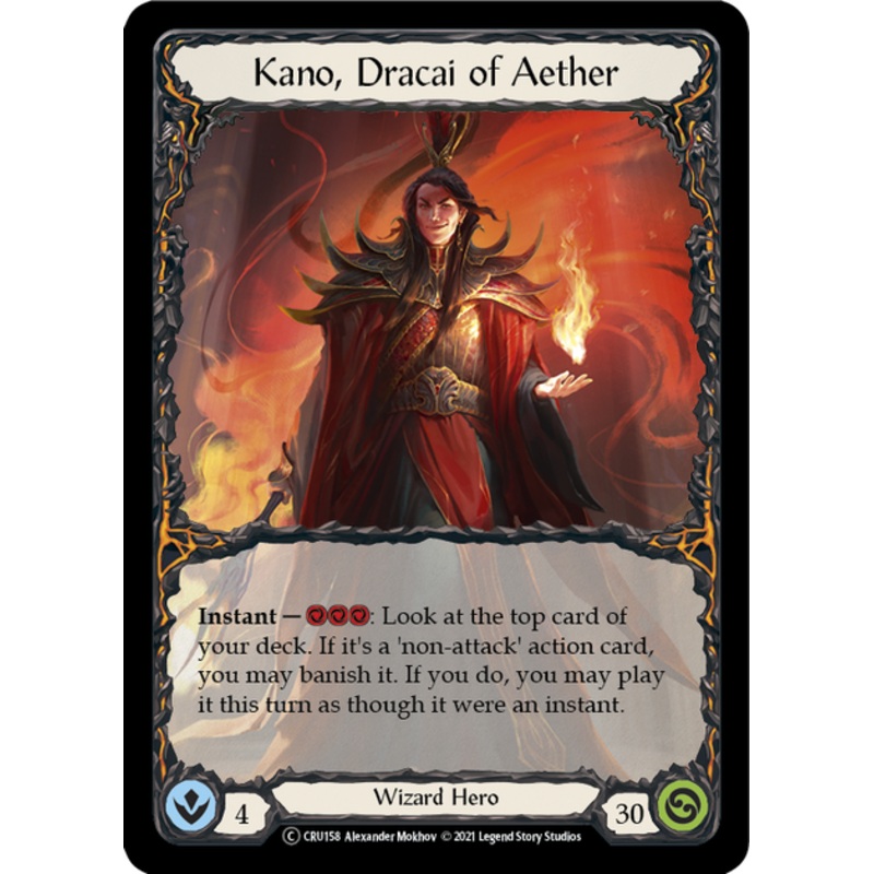 Flesh and Blood Crucible of War Unlimited T CRU158 Kano, Dracai of Aether Standard