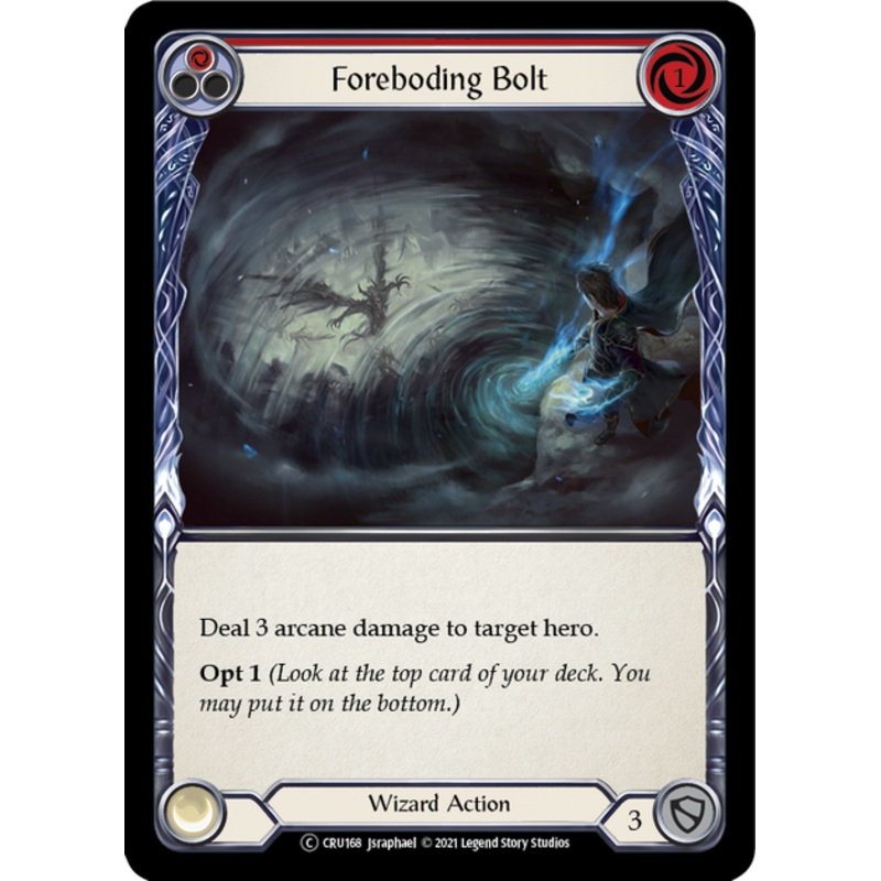 Flesh and Blood Crucible of War Unlimited C CRU168 Foreboding Bolt (Red) Rainbow