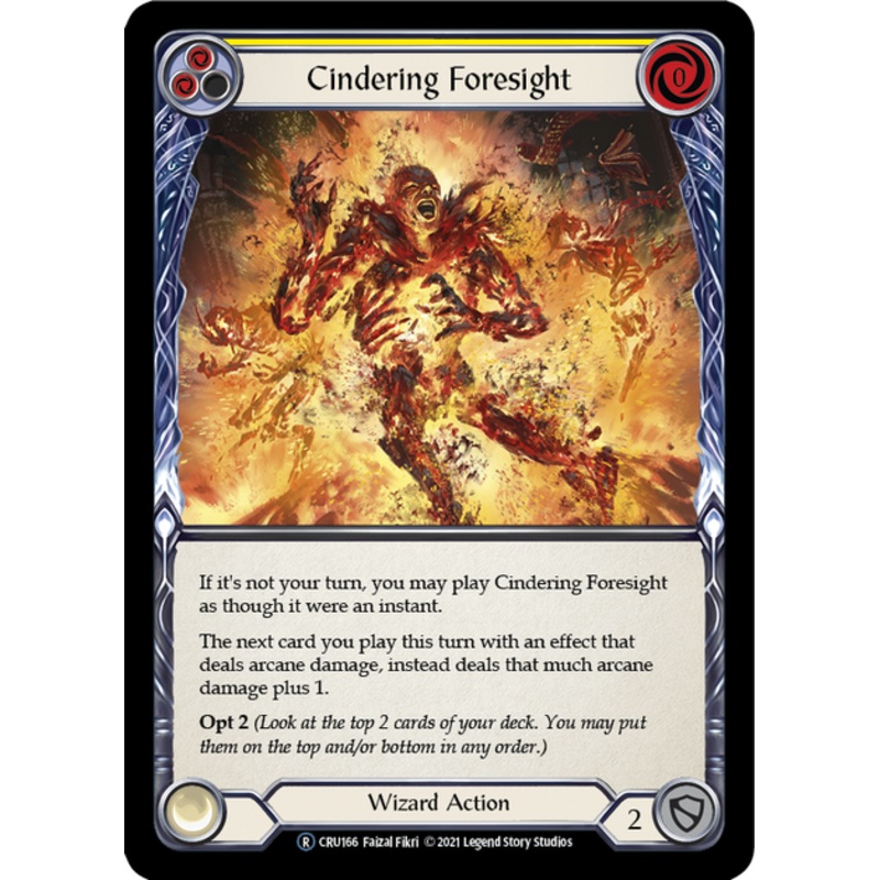 Flesh and Blood Crucible of War Unlimited R CRU166 Cindering Foresight (Yellow) Standard