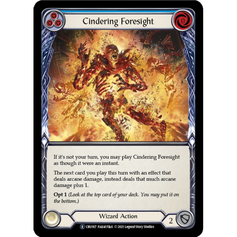 Flesh and Blood Crucible of War Unlimited R CRU167 Cindering Foresight (Blue) Rainbow