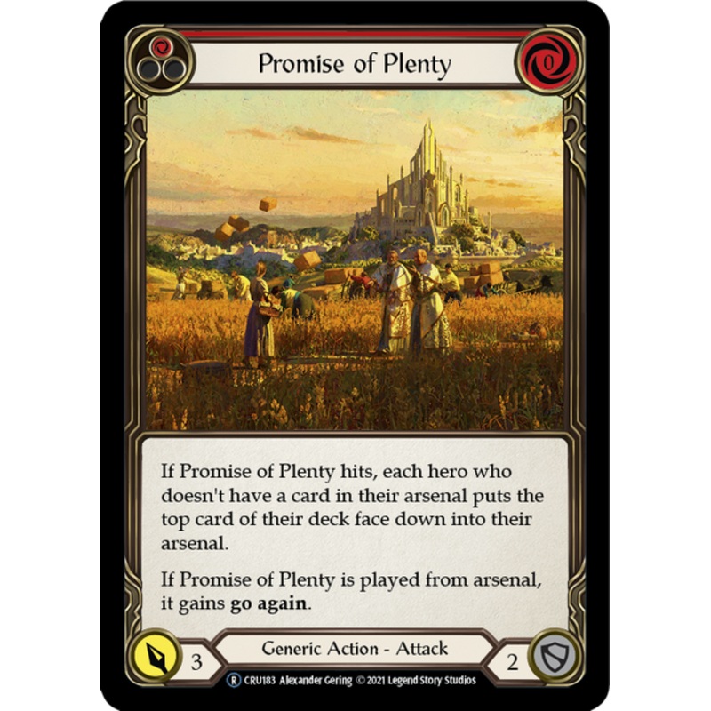 Flesh and Blood Crucible of War Unlimited R CRU183 Promise of Plenty (Red) Rainbow
