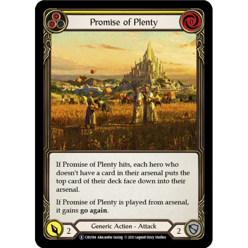 Flesh and Blood Crucible of War Unlimited R CRU184 Promise of Plenty (Yellow) Standard