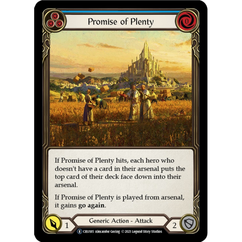 Flesh and Blood Crucible of War Unlimited R CRU185 Promise of Plenty (Blue) Standard