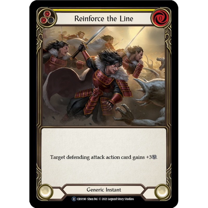 Flesh and Blood Crucible of War Unlimited R CRU190 Reinforce the Line (Yellow) Standard
